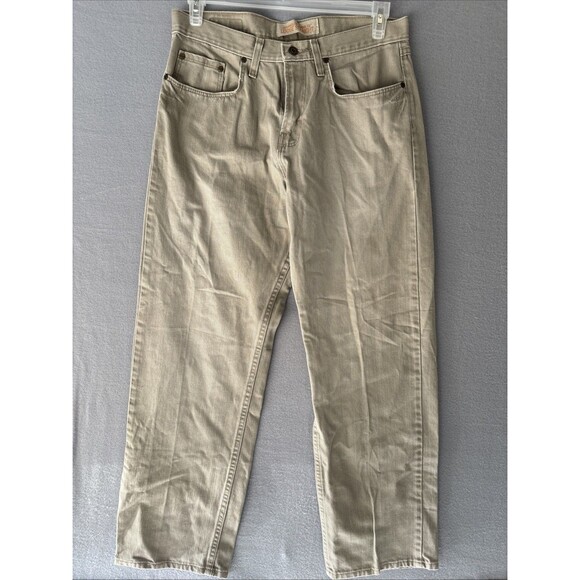 Y2K Wrangler Tan Jeans Men’s 33x32 Loose Straight - Picture 1 of 7